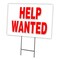 Signmission Help Wanted Yard Sign & Stake outdoor plastic coroplast window, C-2436-DS-Help Wanted C-2436-DS-Help Wanted - alternate 1